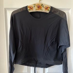 Lululemon Reach for the Run Crop Top Black 4 Mesh Detail